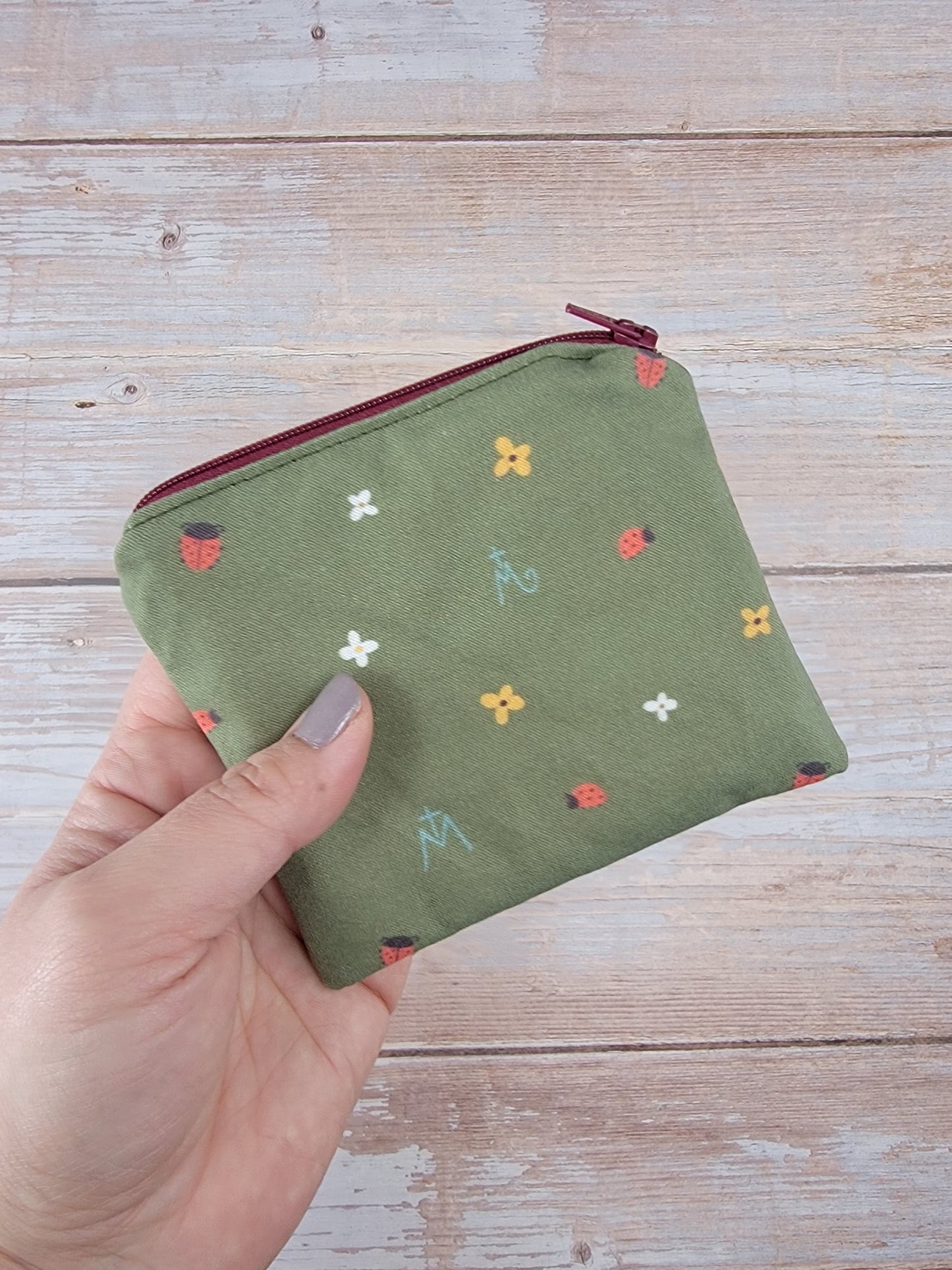 Small Zipper Rosary Pouch - Mary's Lady Beetles