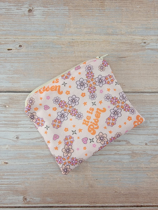 Small Zipper Rosary Pouch - He is Risen