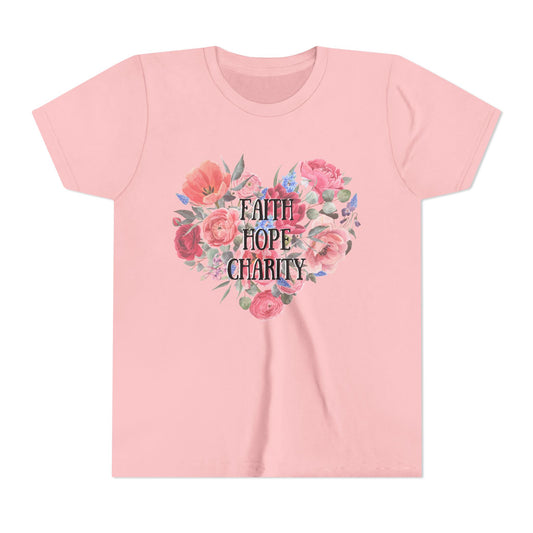 Faith, Hope, & Charity YOUTH T-shirt