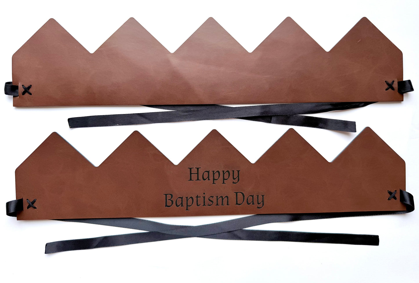 Personalized Leatherette Crown | Baptism Day Crown | Catholic Baptism Day Tradition
