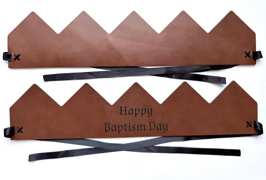 Personalized Leatherette Crown | Baptism Day Crown | Catholic Baptism Day Tradition