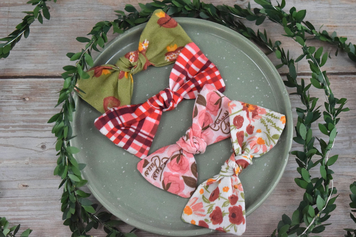 Catholic Knotted Hair Bows - Valentine Collection