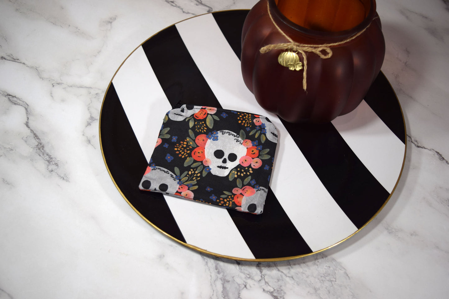 Small Zipper Rosary Pouch - Memento Mori