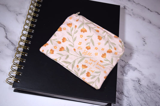 Small Zipper Rosary Pouch - Be Still