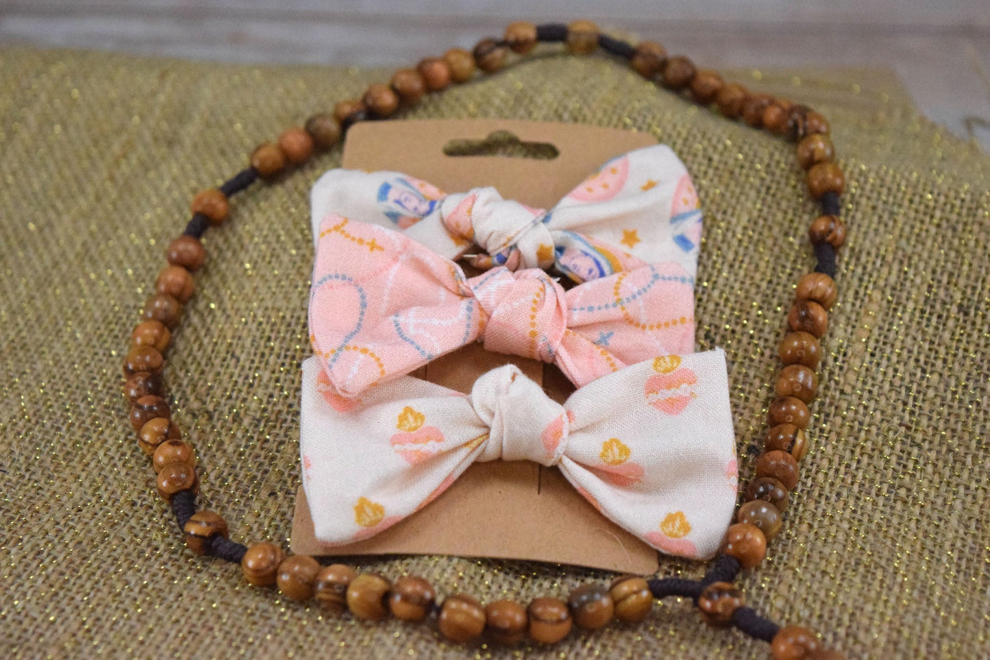 mary hair bow, catholic girl hair bow