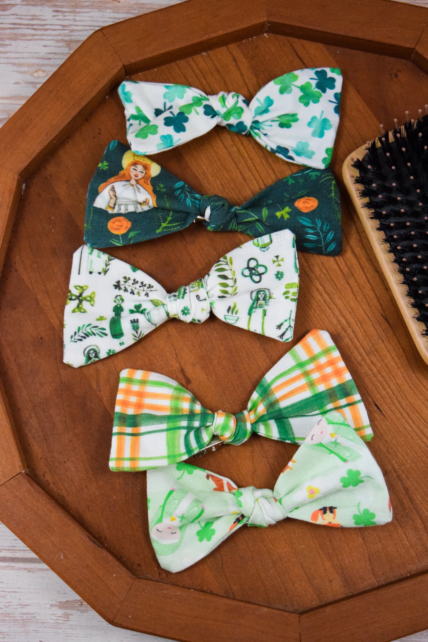 Catholic Knotted Hair Bows - Irish Collection