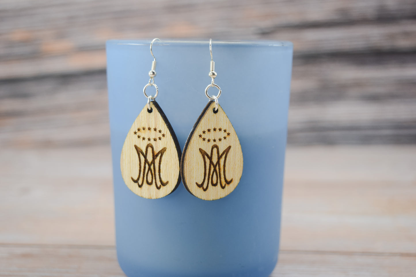 Queen of Heaven Bamboo Teardrop Earrings