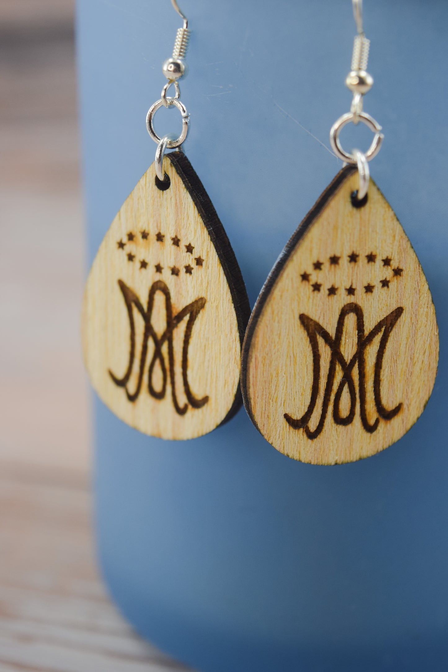 Queen of Heaven Bamboo Teardrop Earrings