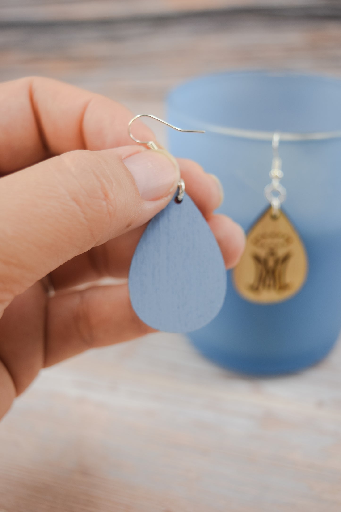 Queen of Heaven Bamboo Teardrop Earrings