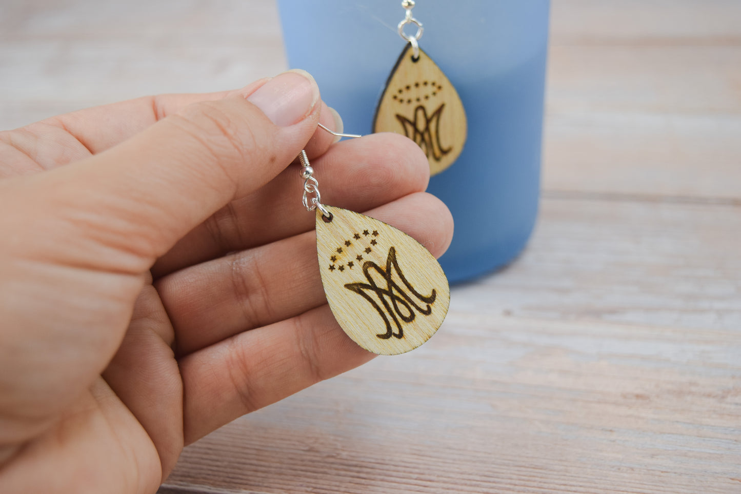 Queen of Heaven Bamboo Teardrop Earrings
