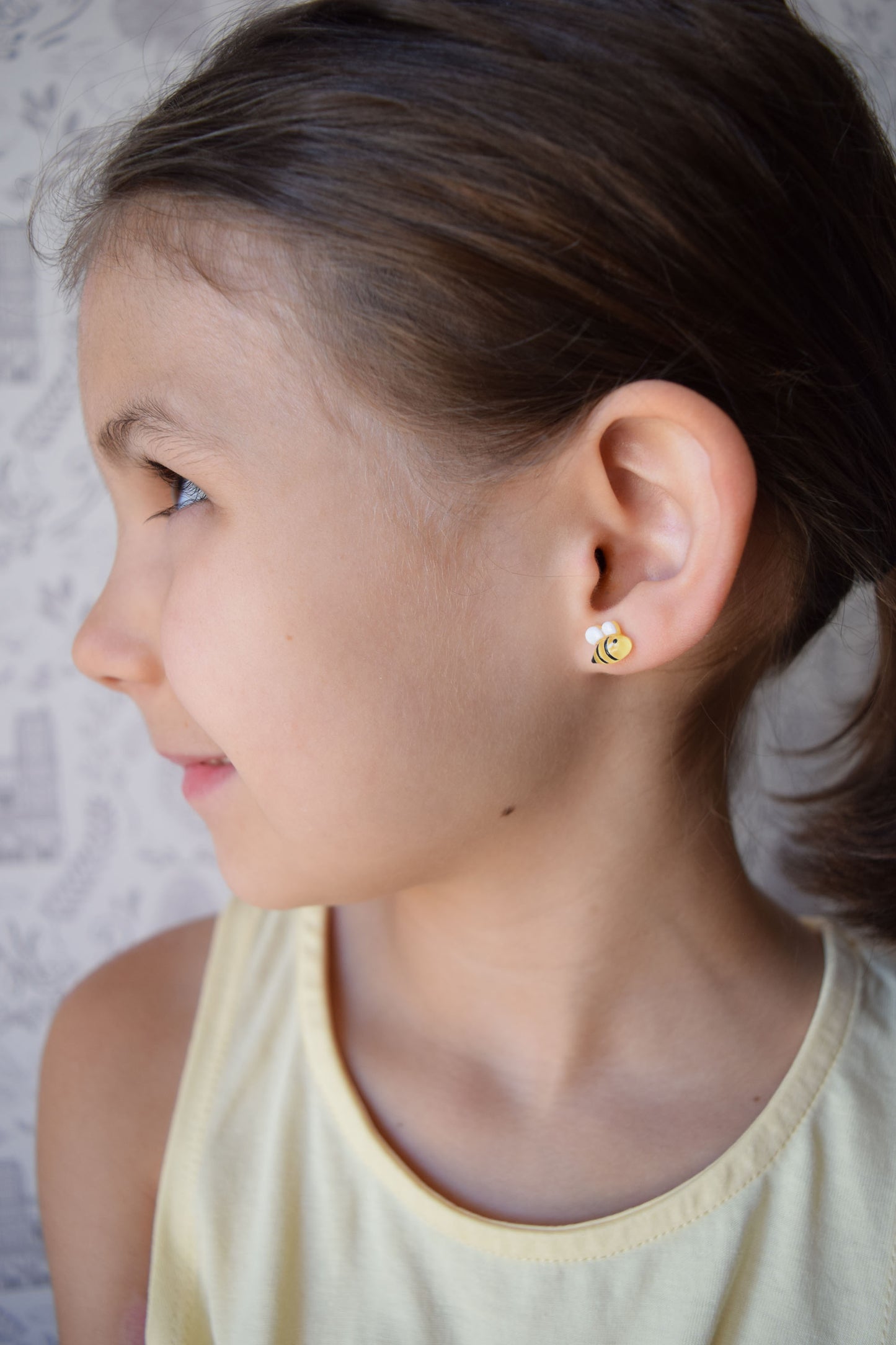 saint earrings for girls, catholic saint earrings, catholic girl earrings, abigail earrings, st abigail, beekeeper, bee earrings