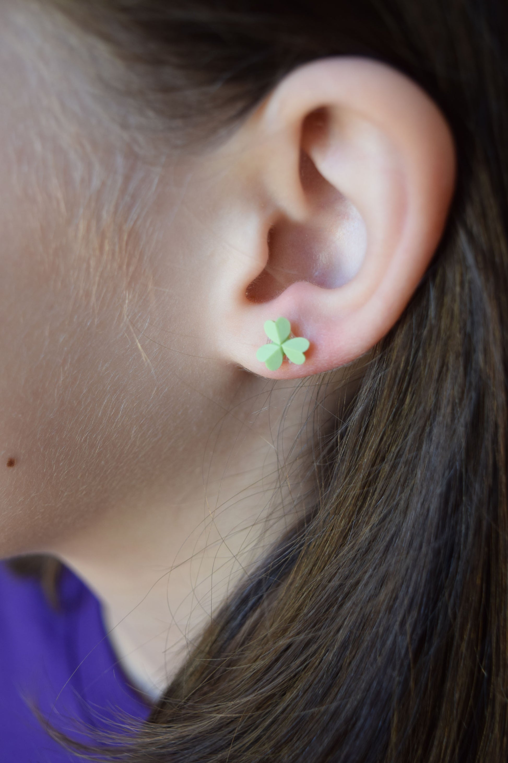 st patrick earrings, 3 leaf clover, saint earrings