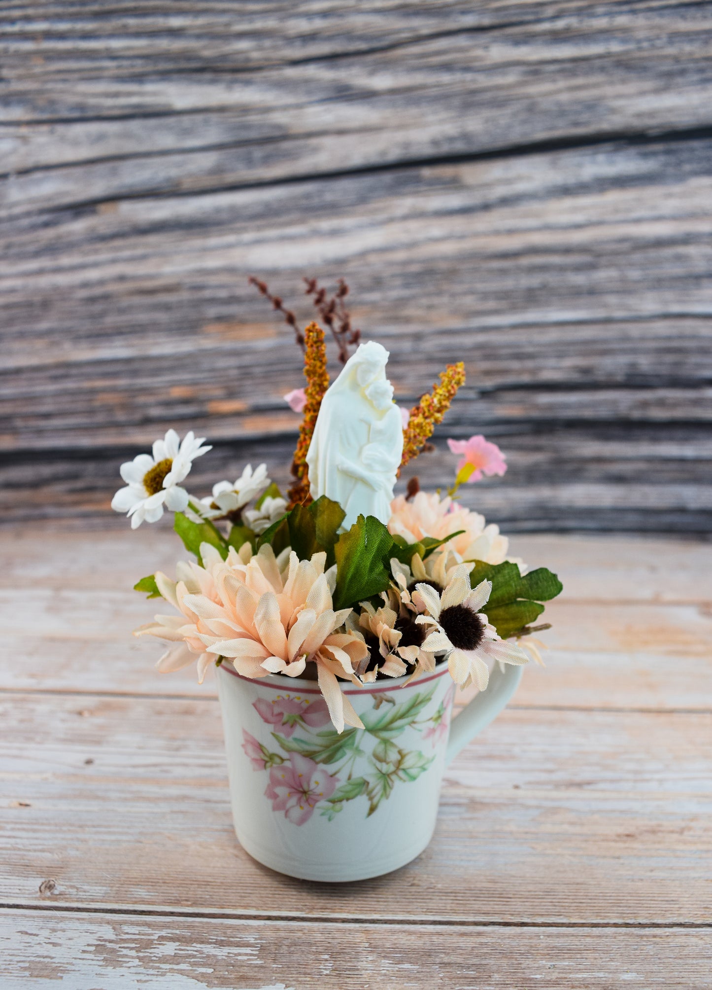 Pink Mary Garden Tea Cup