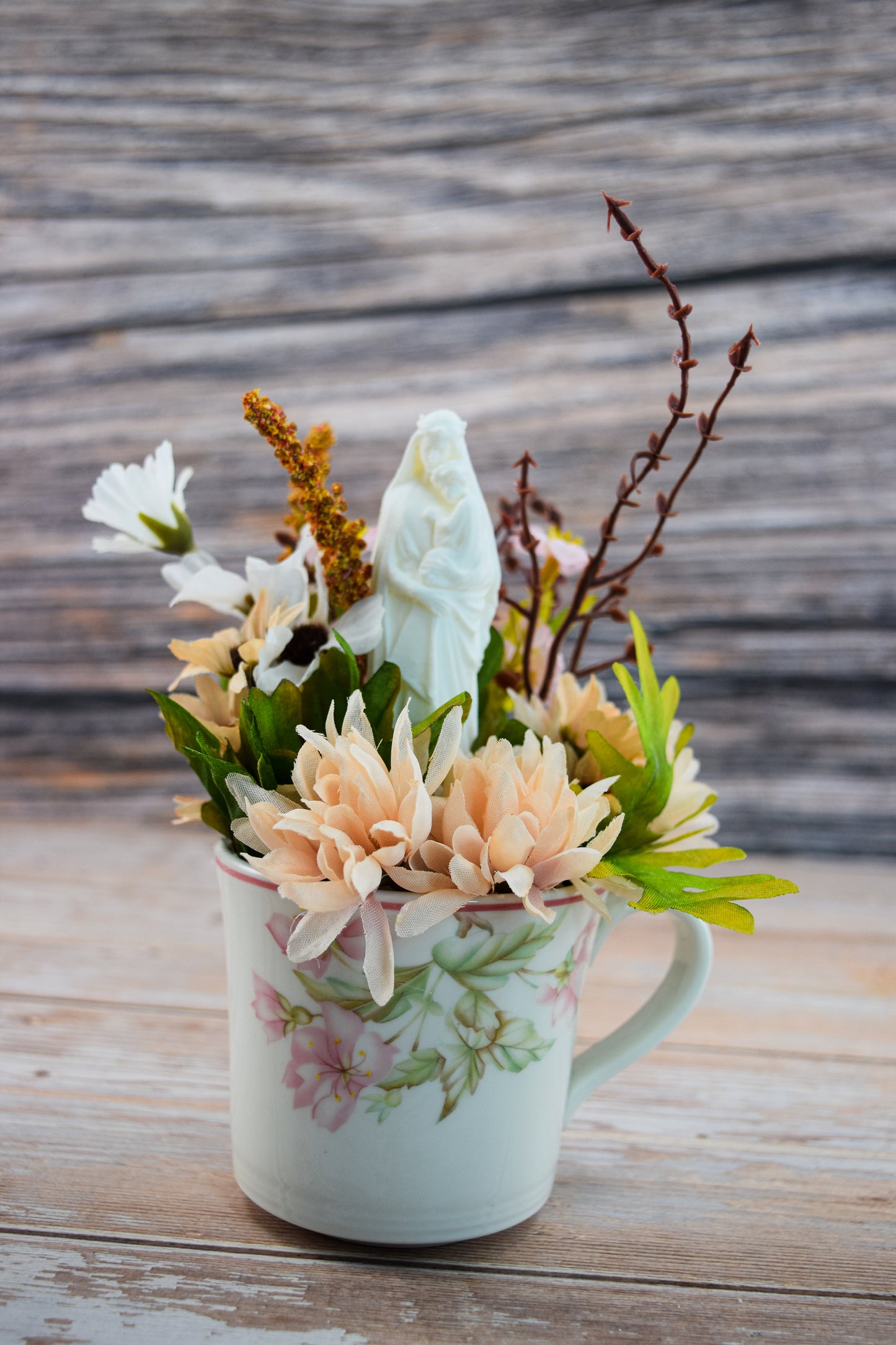 Pink Mary Garden Tea Cup