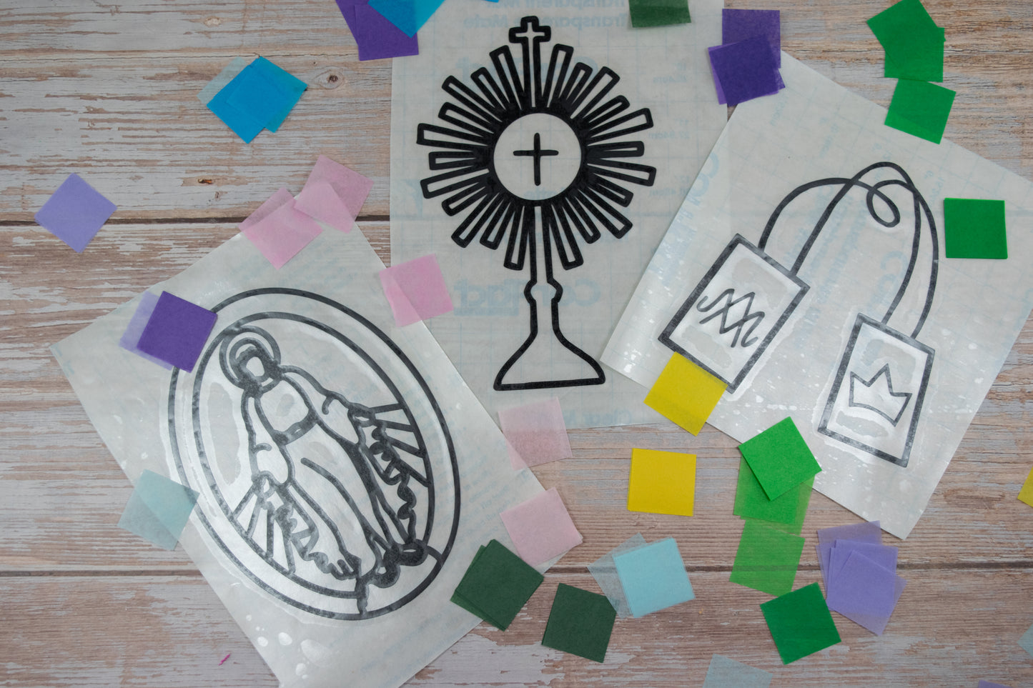 Catholic Life Suncatcher Craft Kit: Kids Tissue Paper DIY Craft