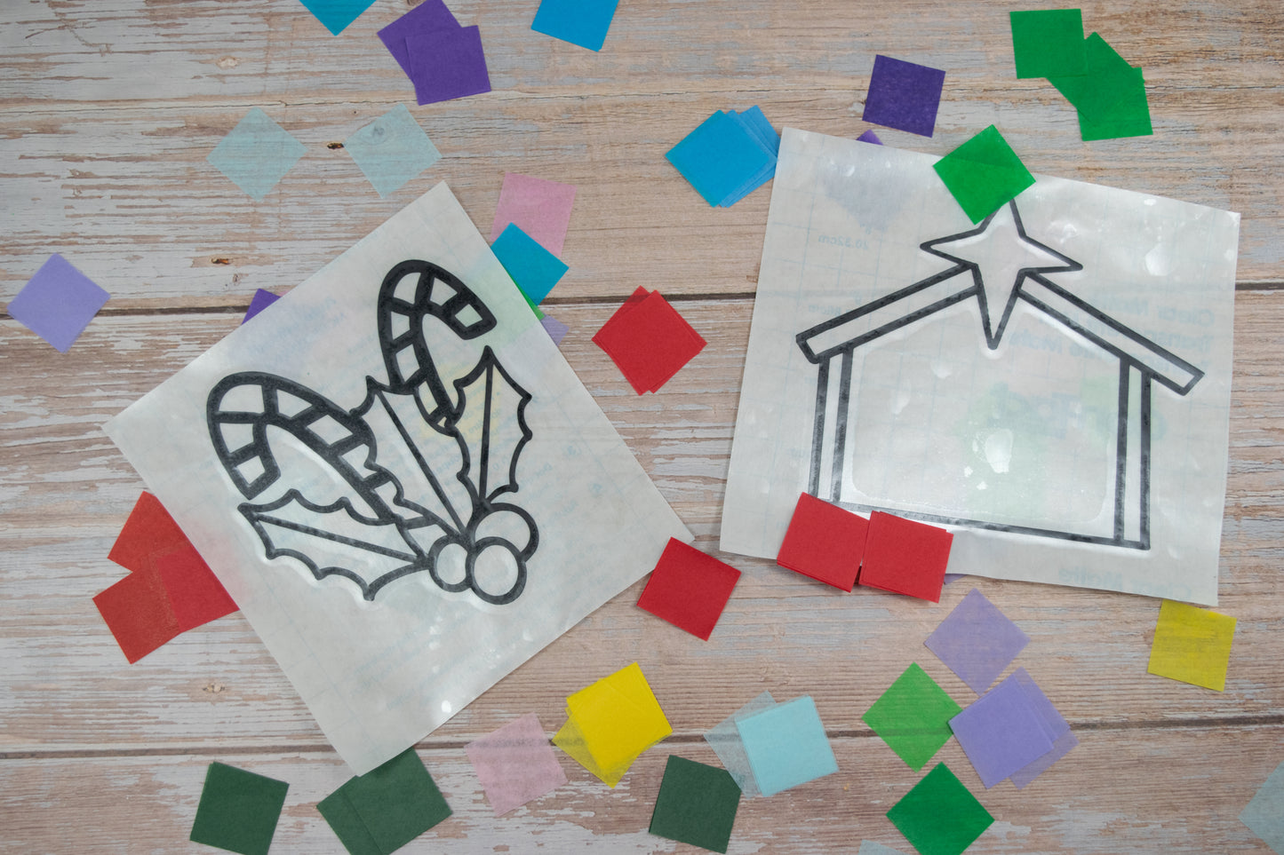 Catholic Christmas Suncatcher Craft Kit: Kids Tissue Paper DIY Craft