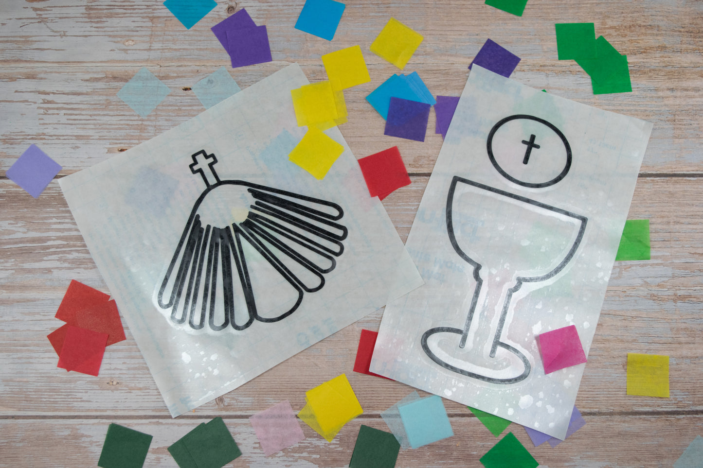 Catholic Sacraments Suncatcher Craft Kit: Kids Tissue Paper DIY Craft