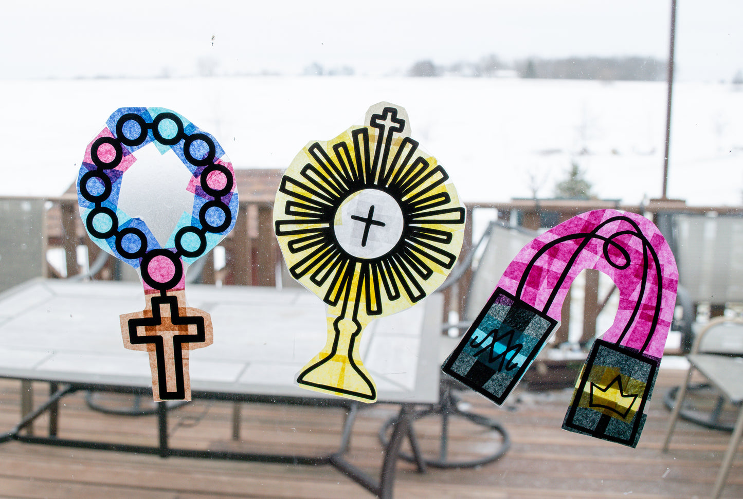 Catholic Life Suncatcher Craft Kit: Kids Tissue Paper DIY Craft