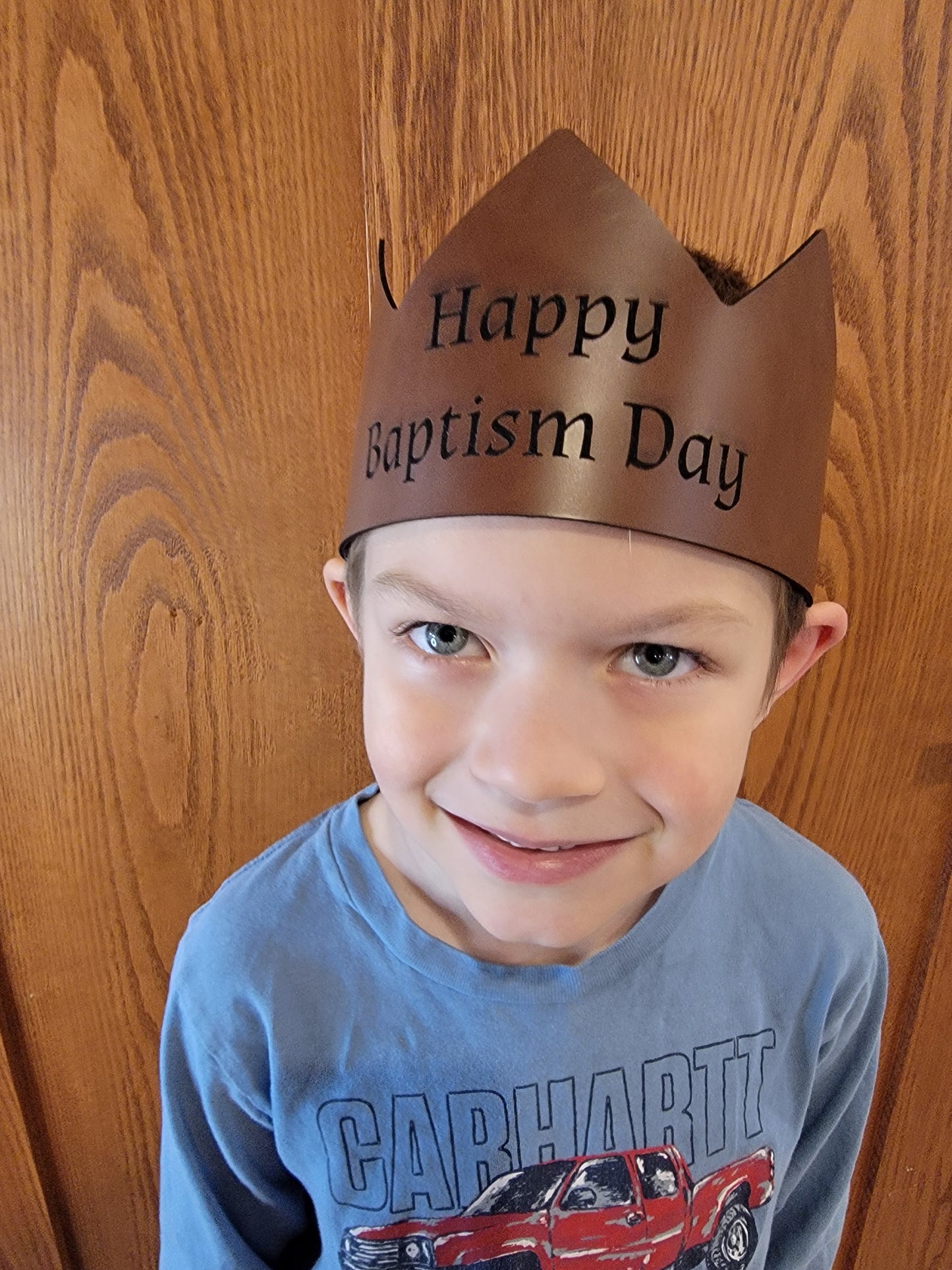 Personalized Leatherette Crown | Baptism Day Crown | Catholic Baptism Day Tradition