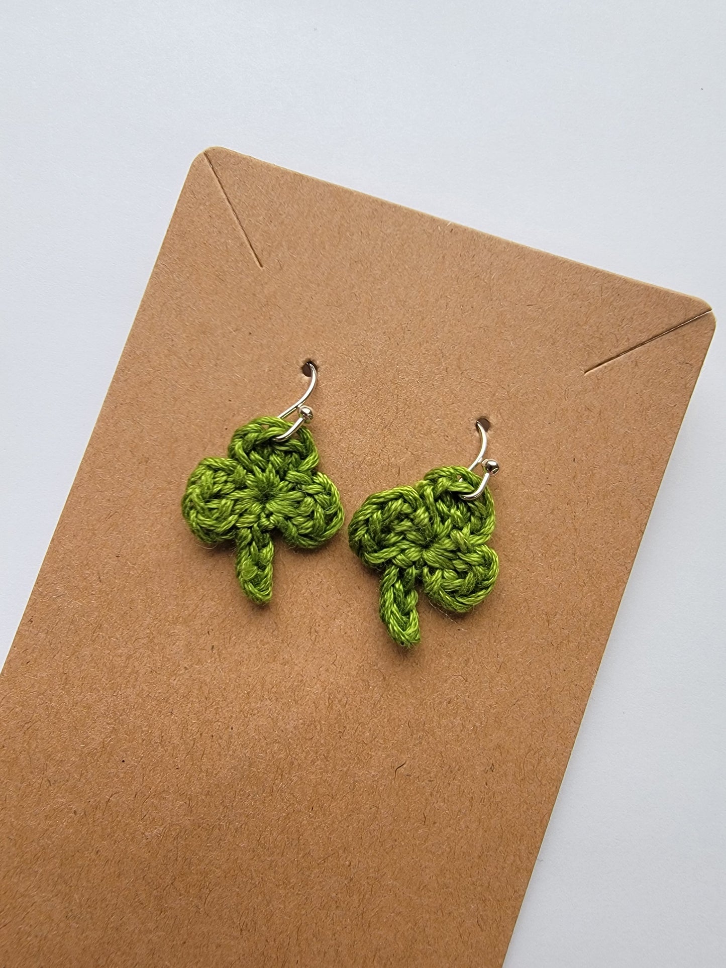 Crochet Shamrock Earrings