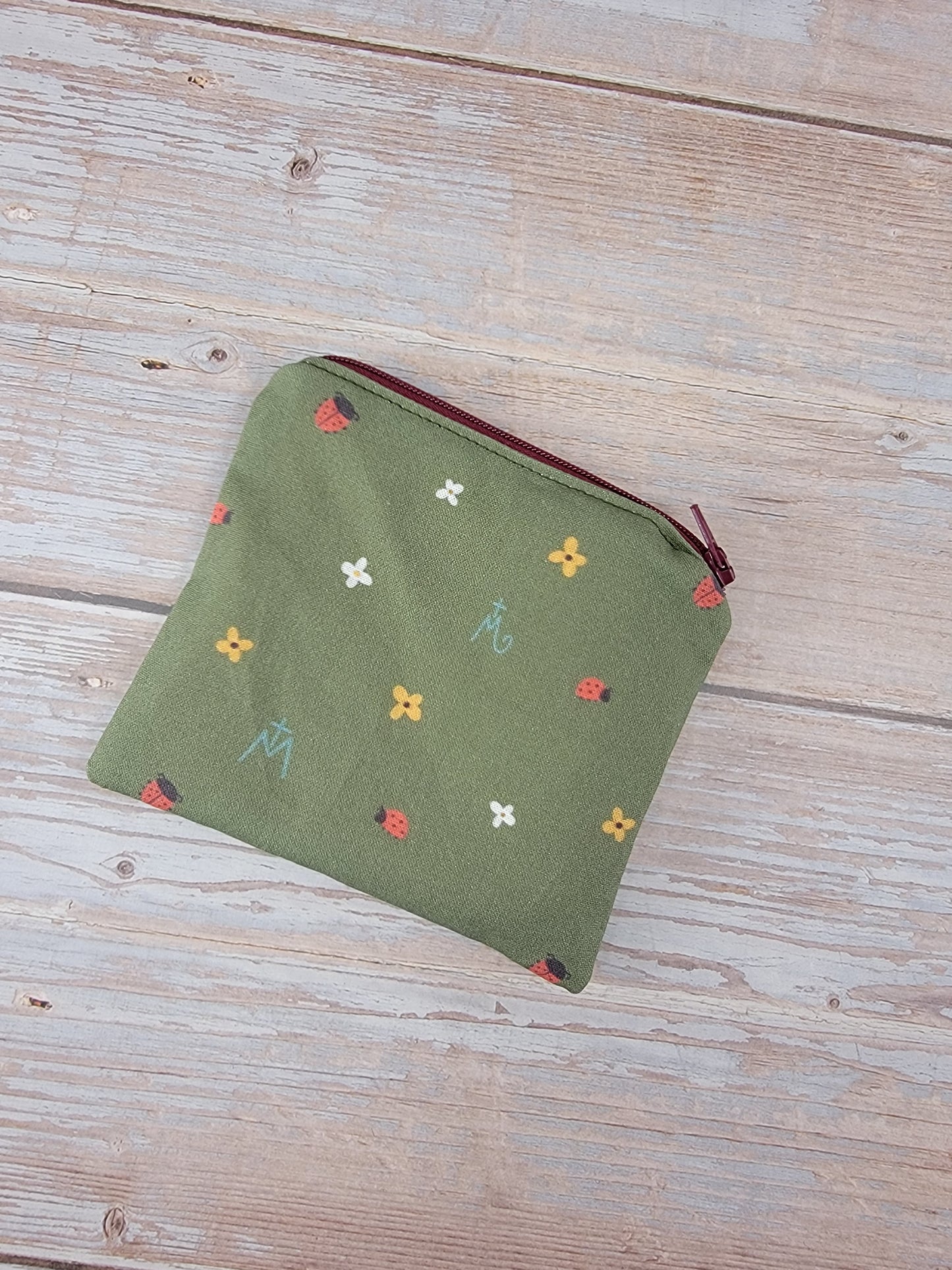Small Zipper Rosary Pouch - Mary's Lady Beetles