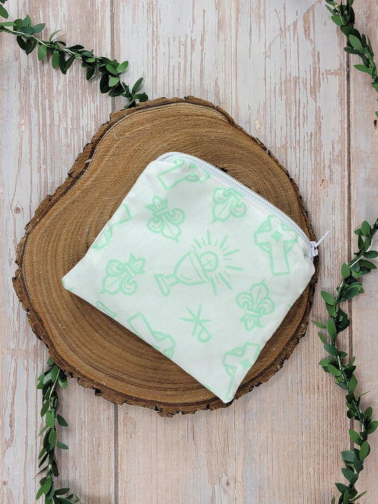 Small Zipper Rosary Pouch - Green Communion