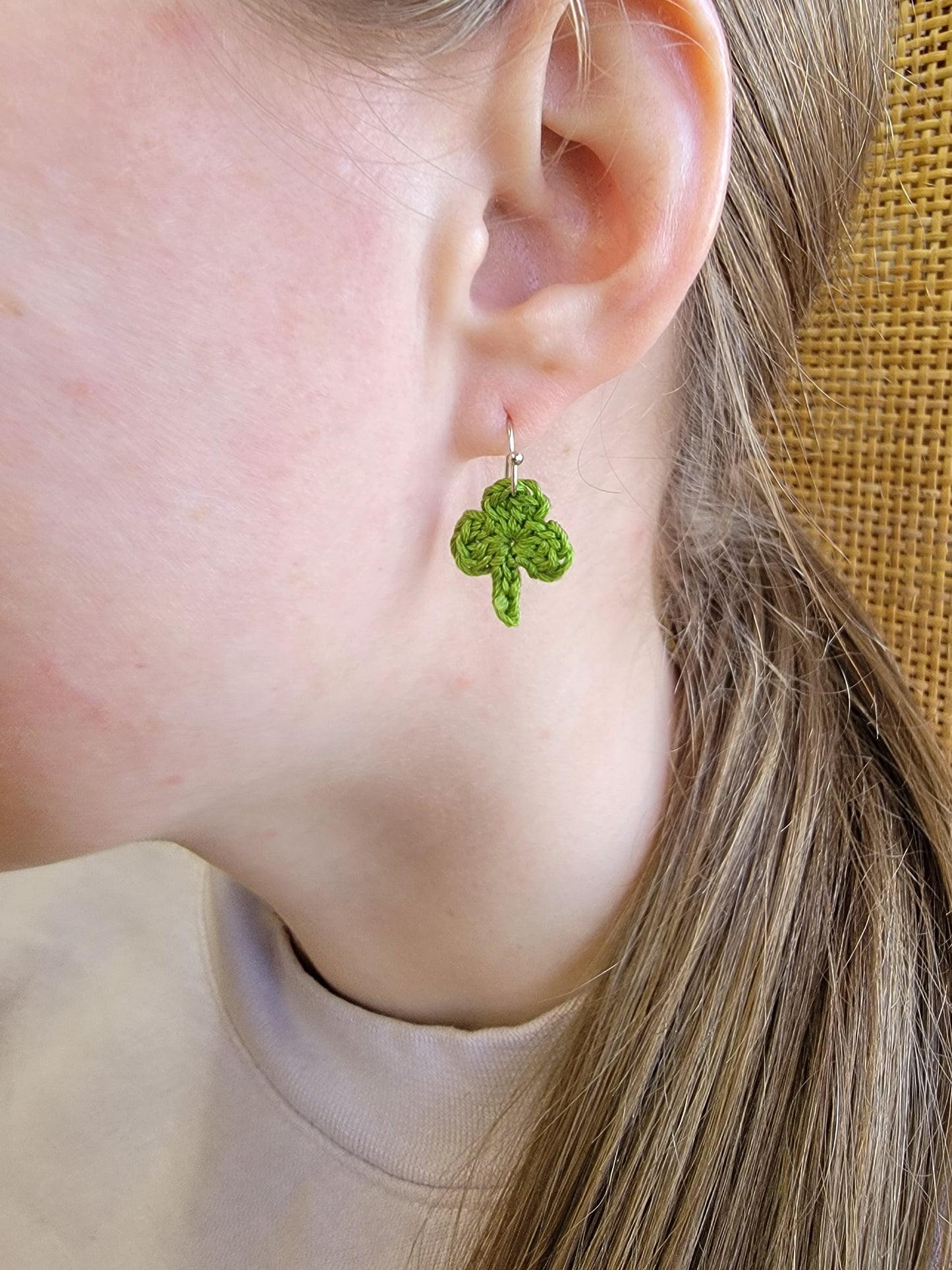 Crochet Shamrock Earrings