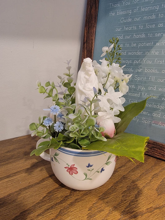 Blue & Pink Mary Garden Tea Cup