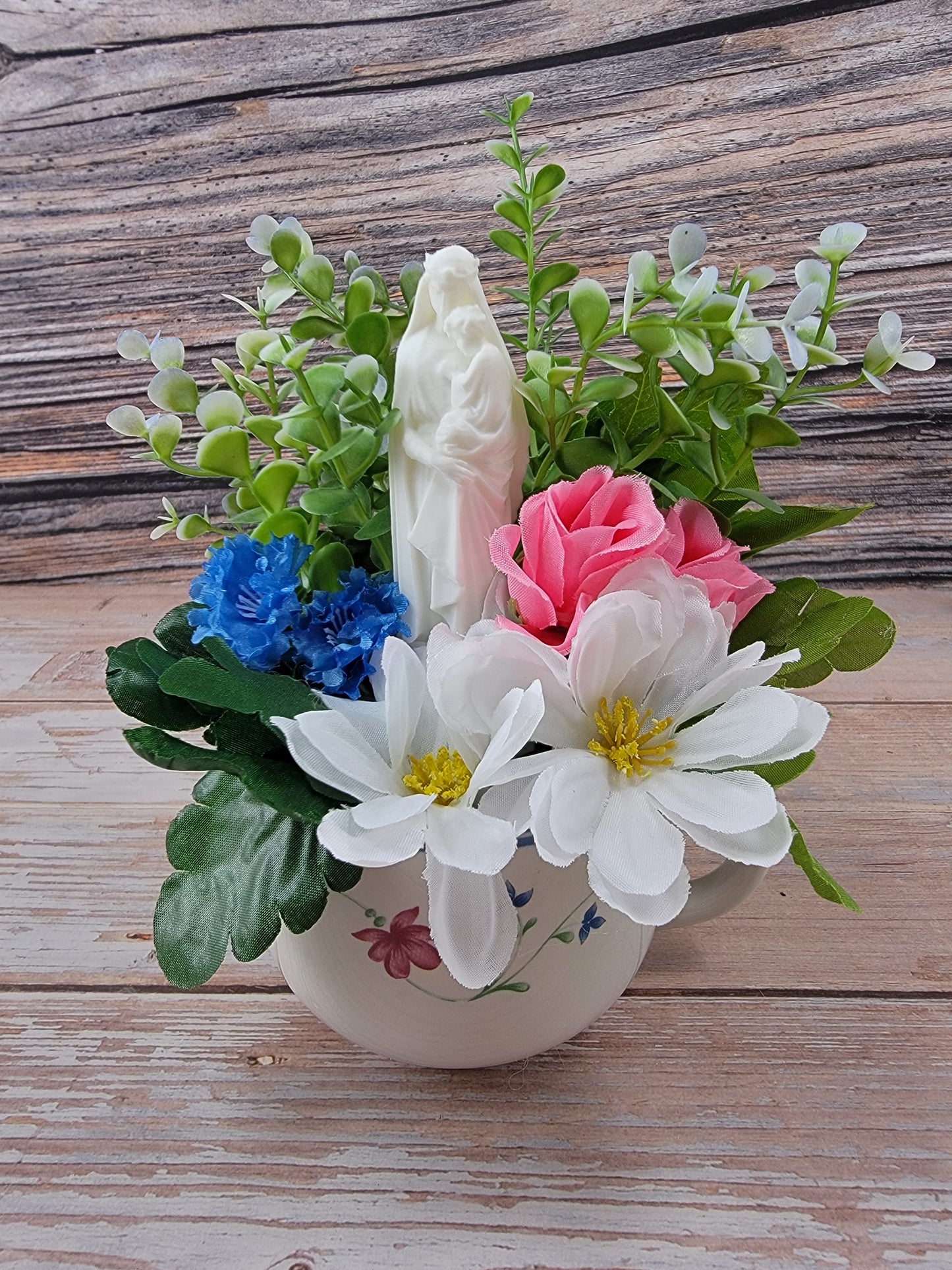 Blue & Pink Mary Garden Tea Cup