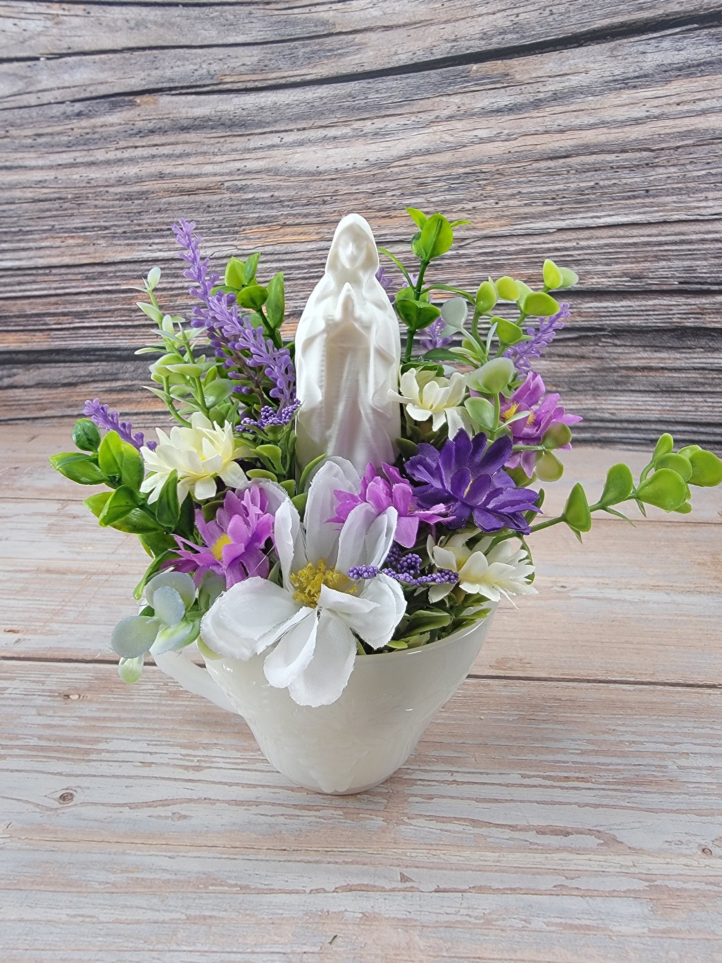 Milk Glass Mary Garden Tea Cup