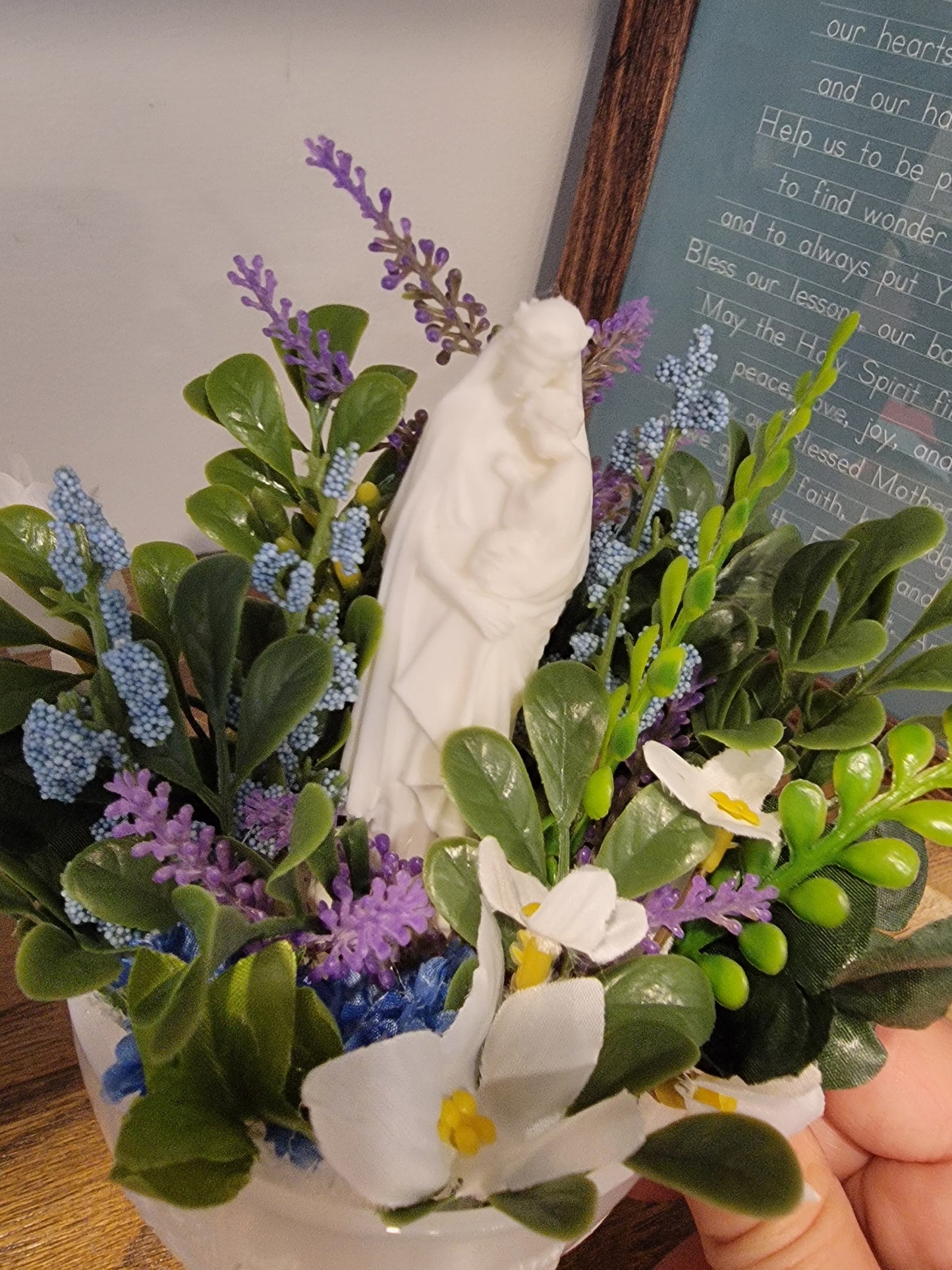 Milk Glass Mary Garden Tea Cup