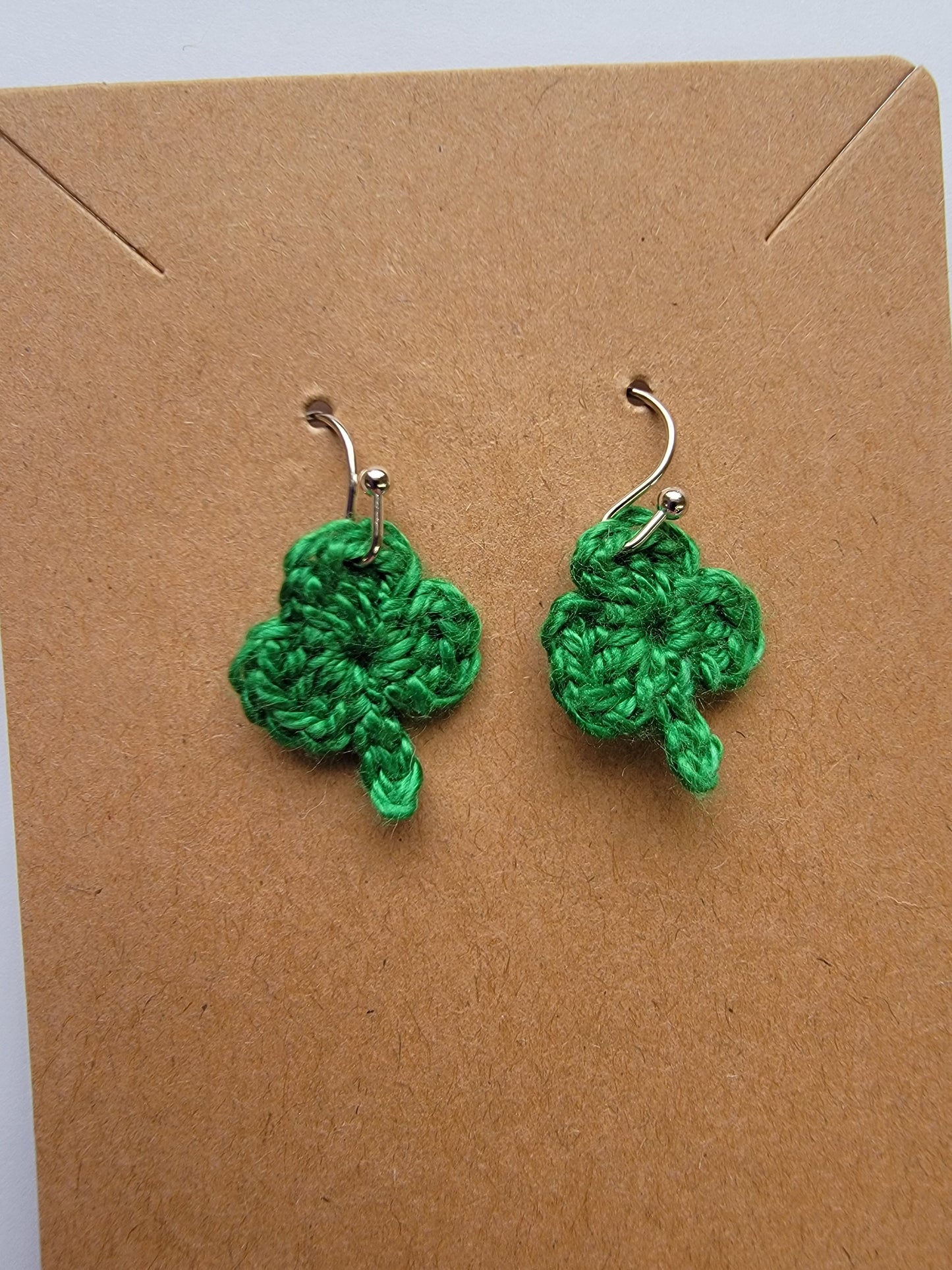 Crochet Shamrock Earrings