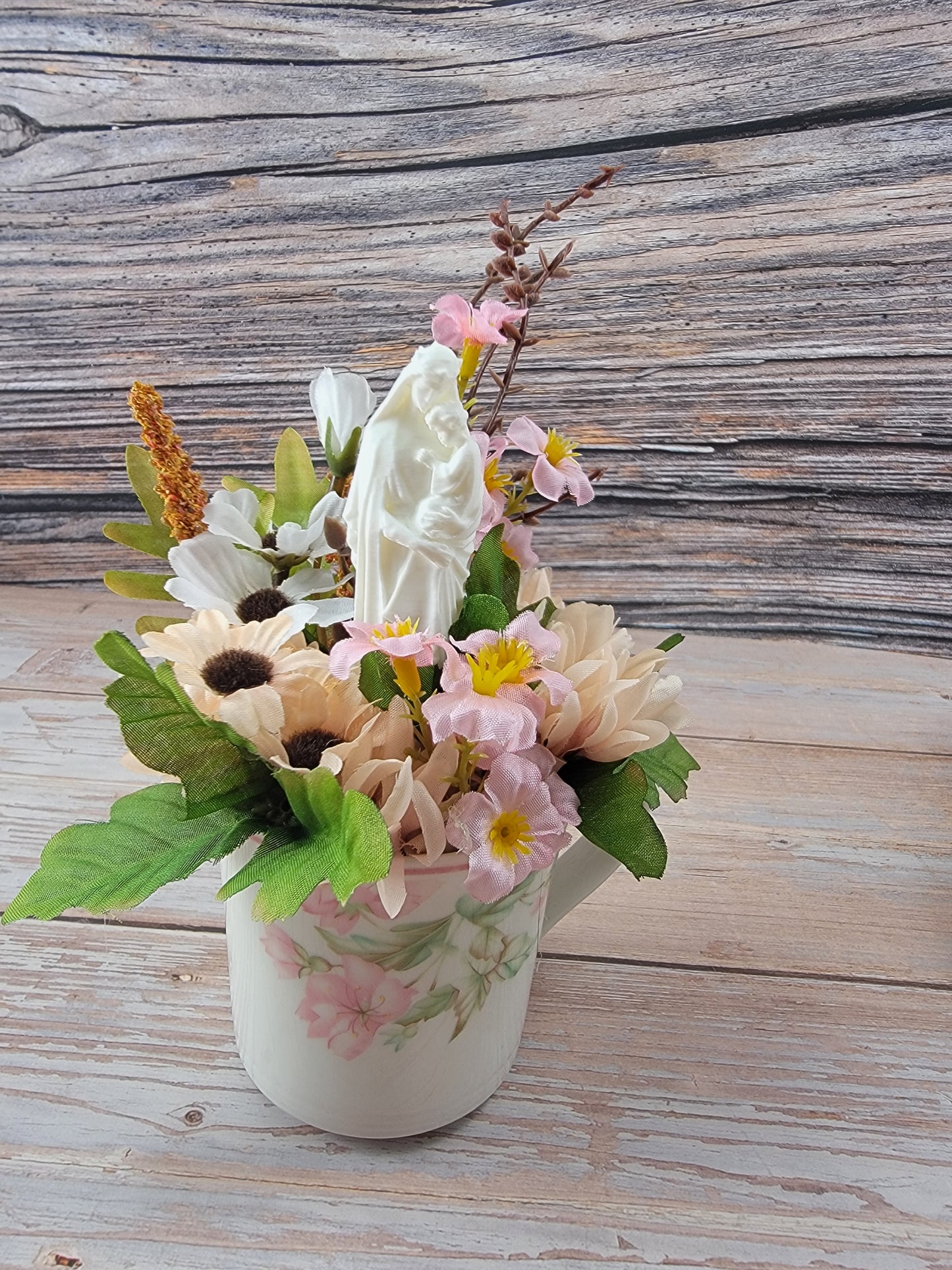 Pink Mary Garden Tea Cup