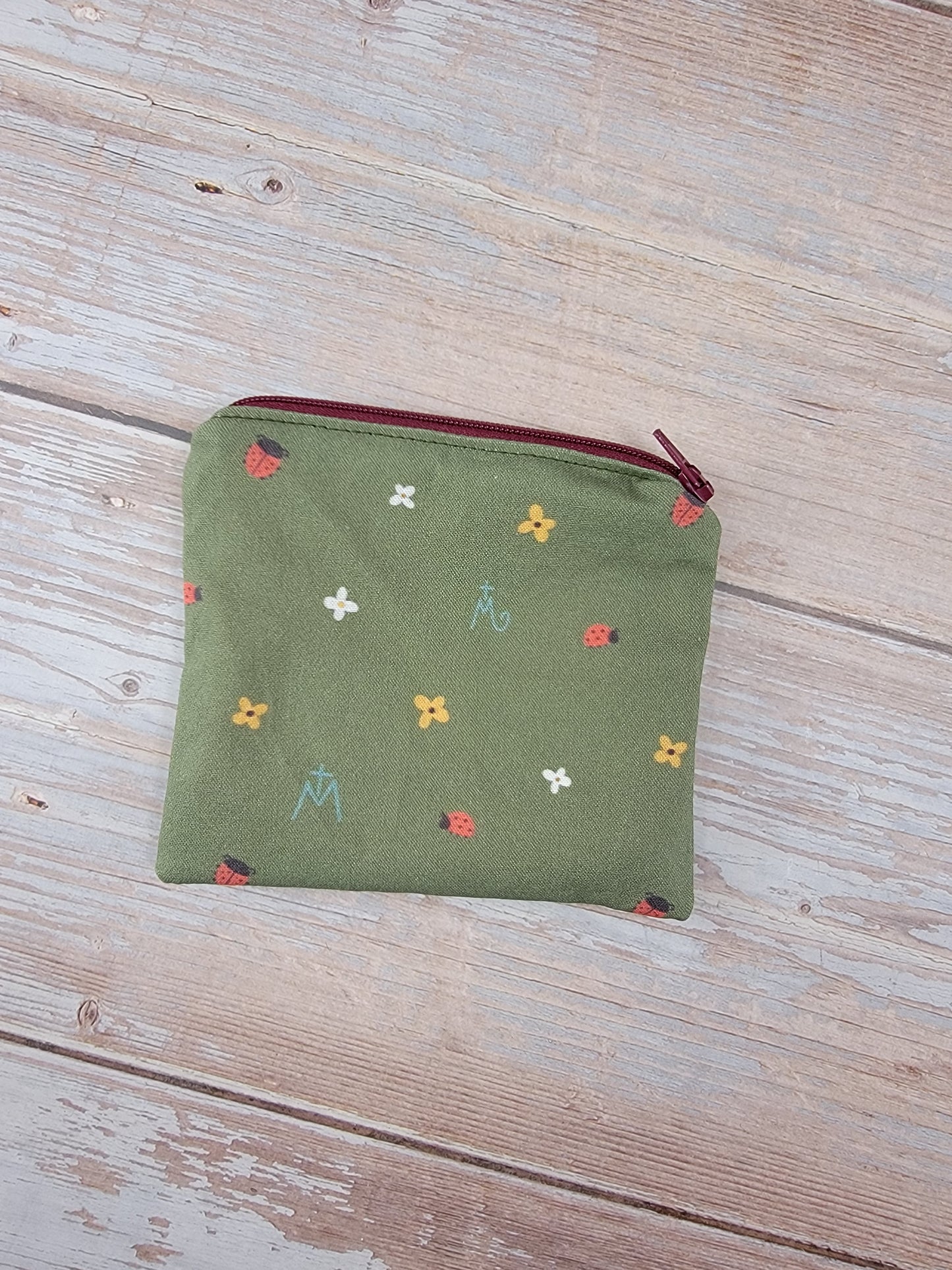 Small Zipper Rosary Pouch - Mary's Lady Beetles
