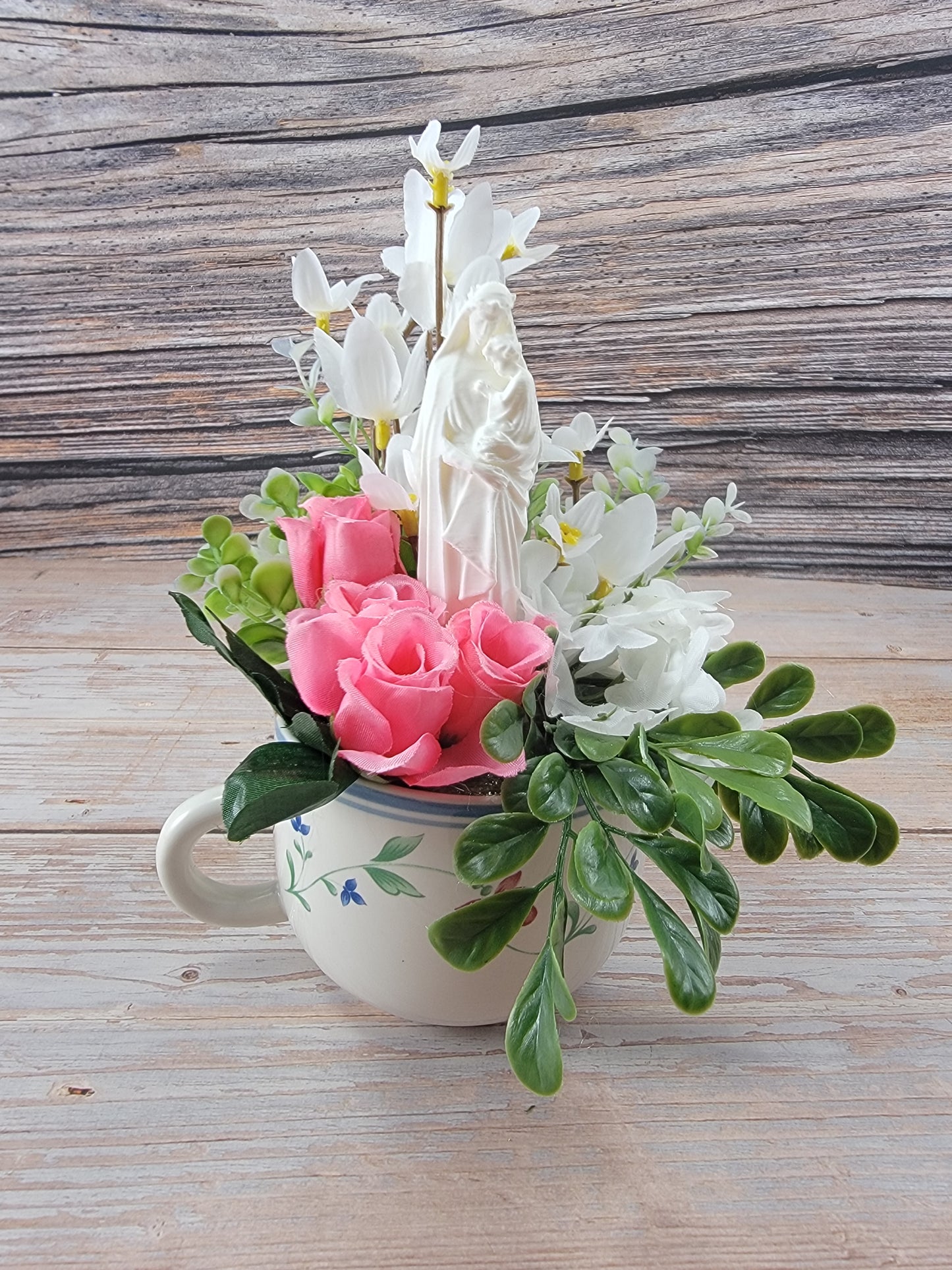 Blue & Pink Mary Garden Tea Cup