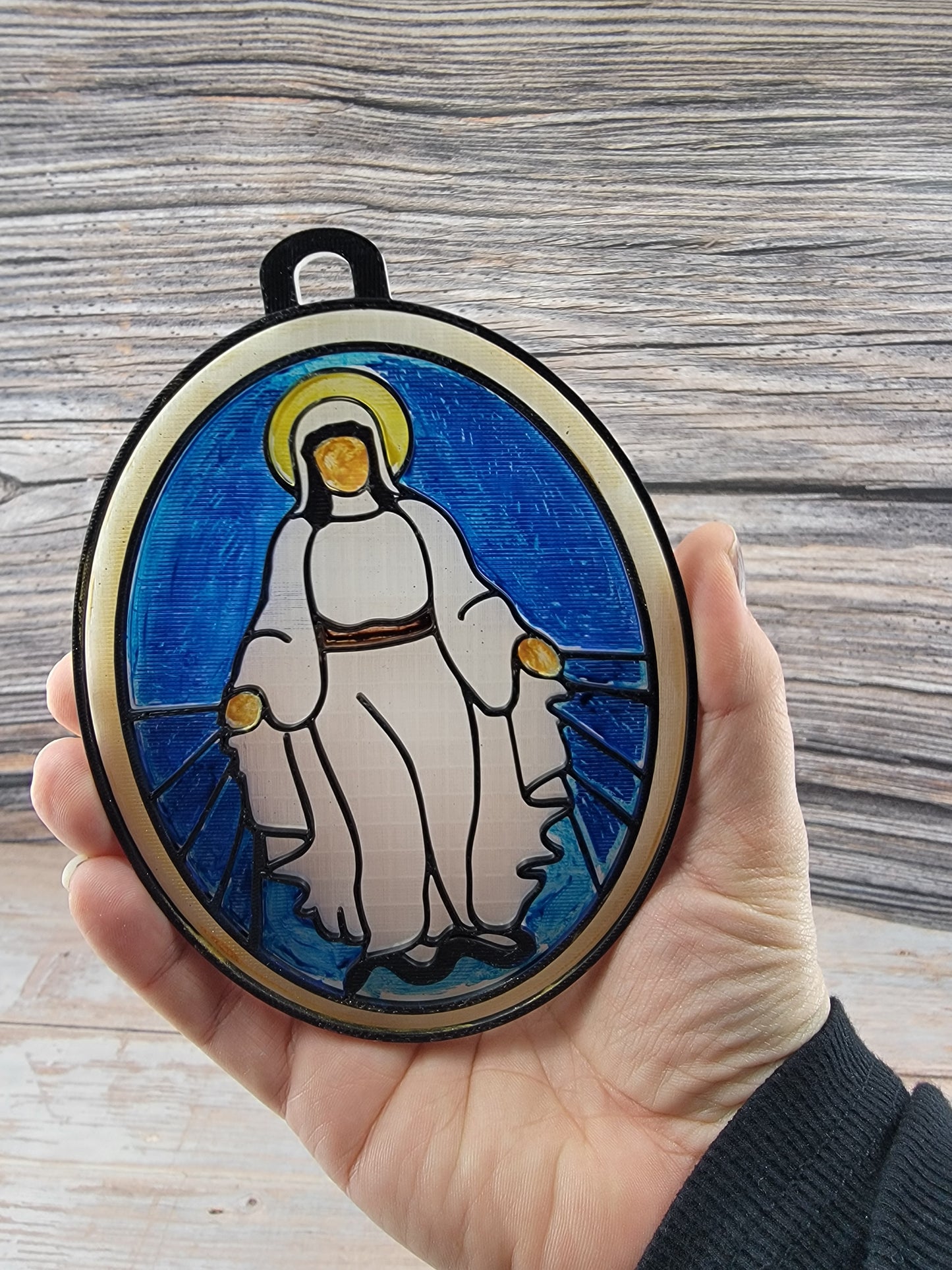 Miraculous Medal Faux Stained Glass Craft