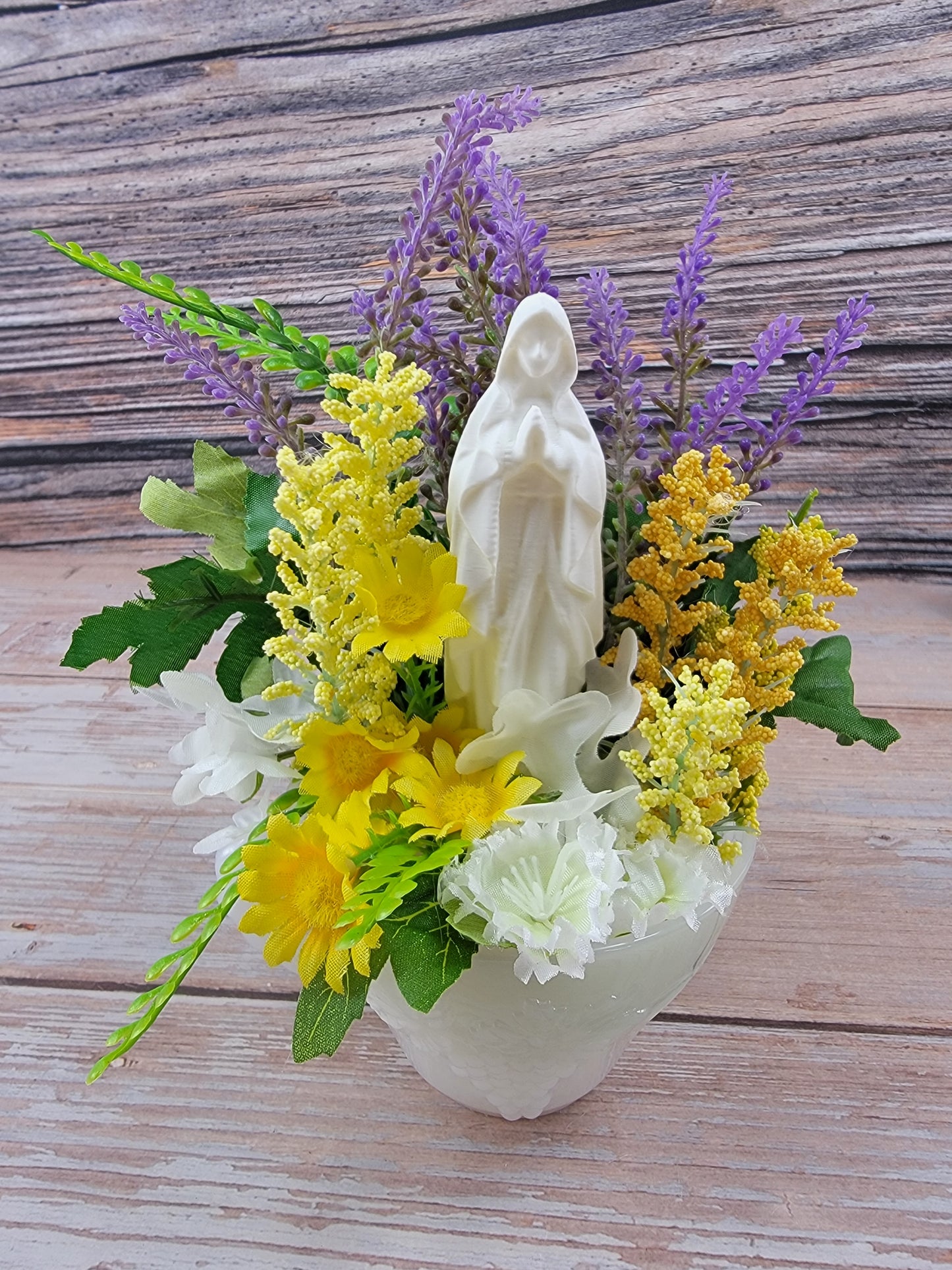 Milk Glass Mary Garden Tea Cup