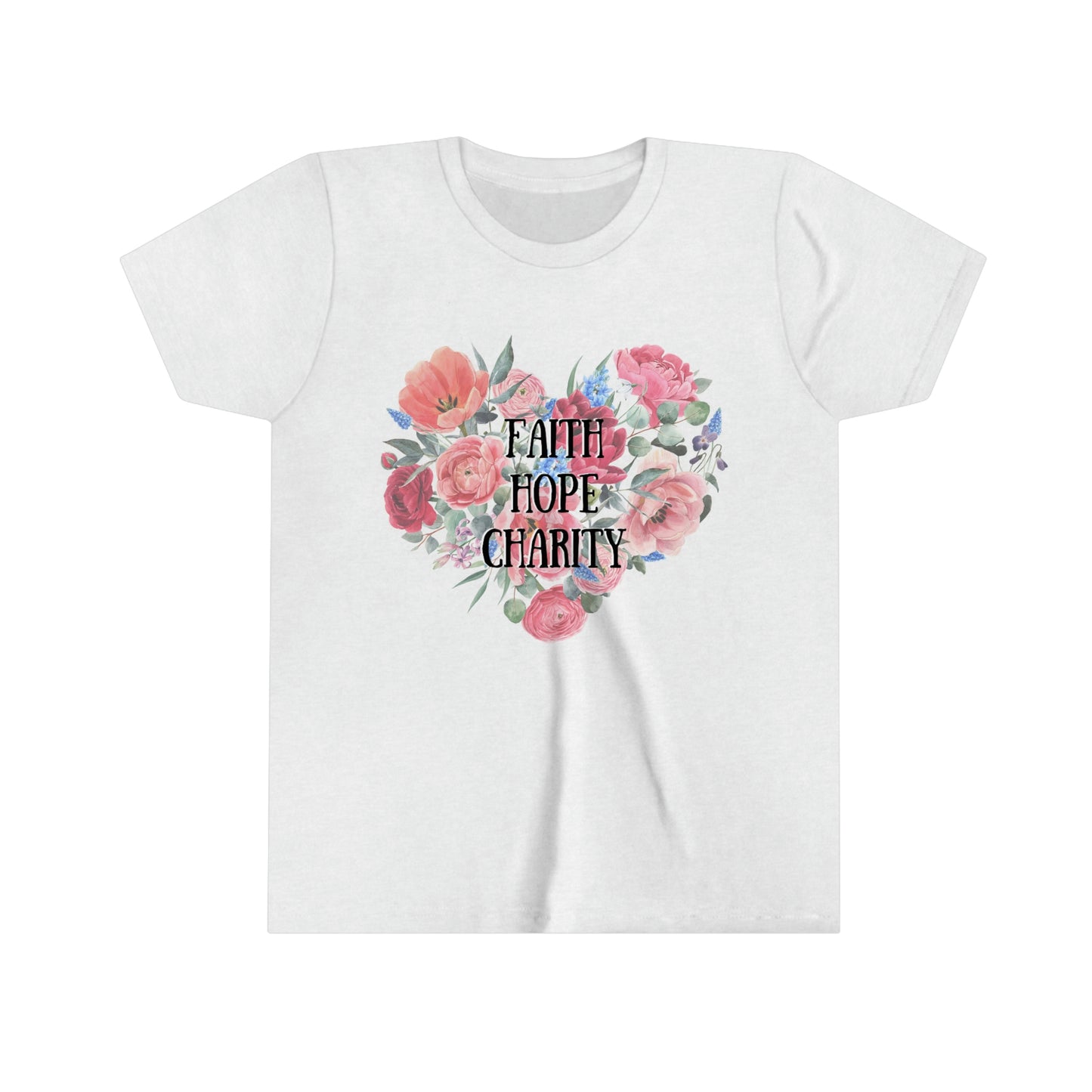 Faith, Hope, & Charity YOUTH T-shirt