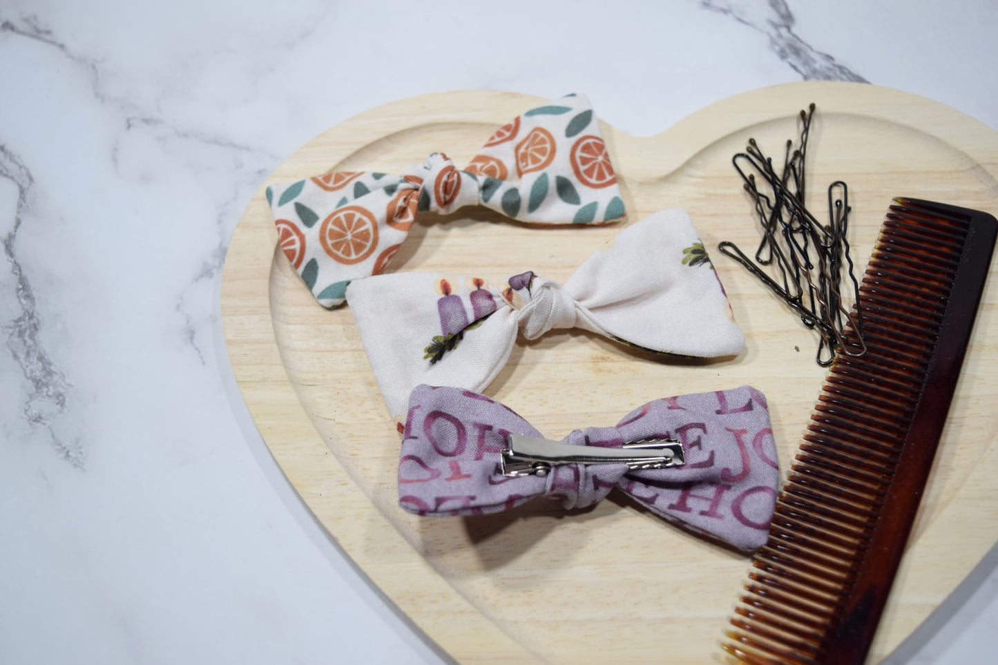Catholic Knotted Hair Bows - Advent Collection
