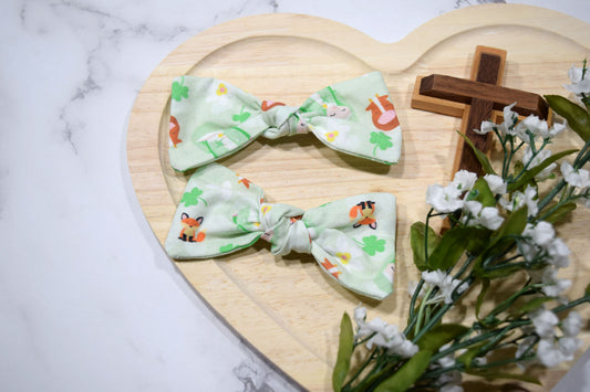 catholic hair bow, ireland saint bow, catholic bow for girls