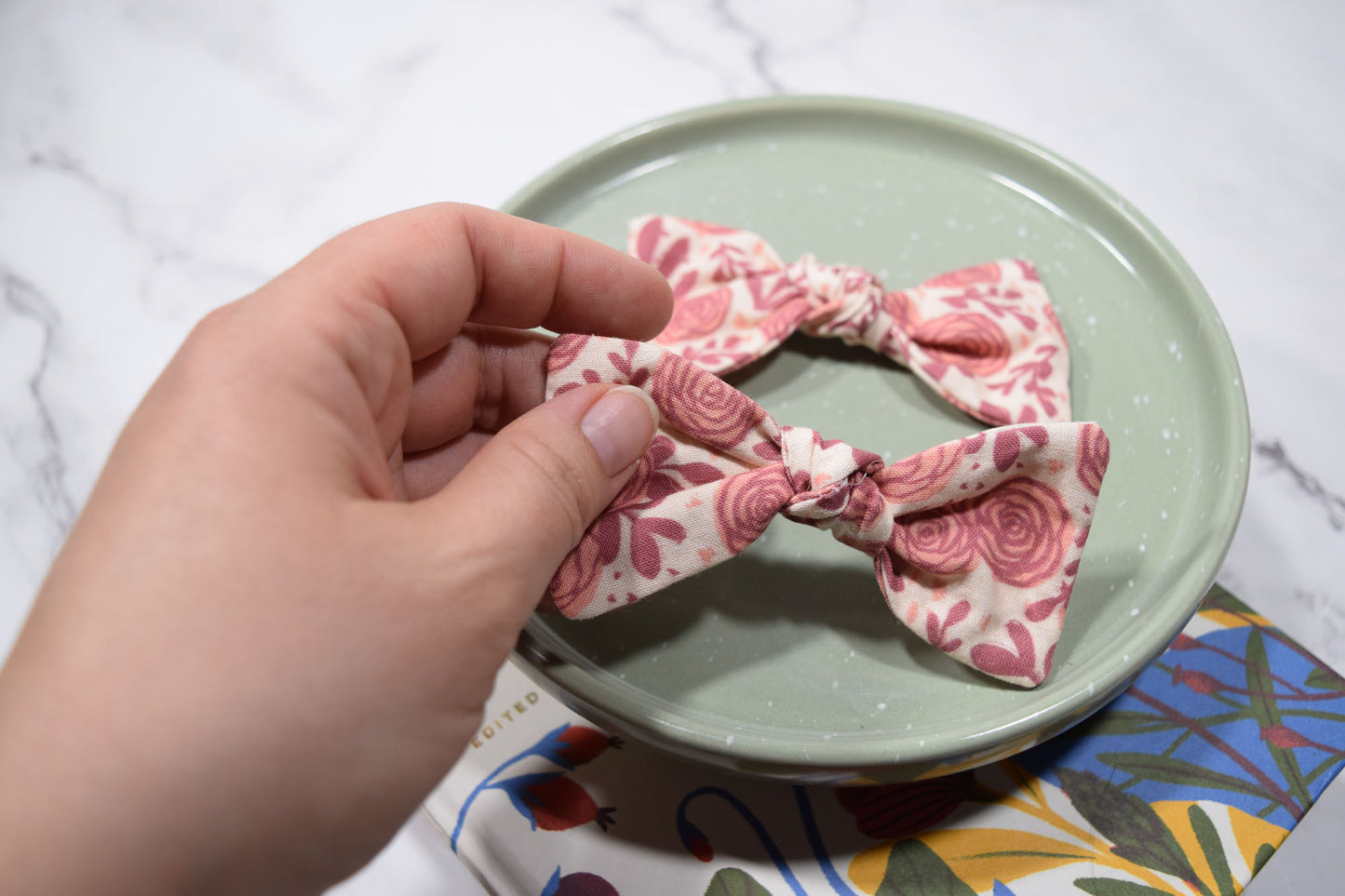 catholic bow for girls, pink hair bows