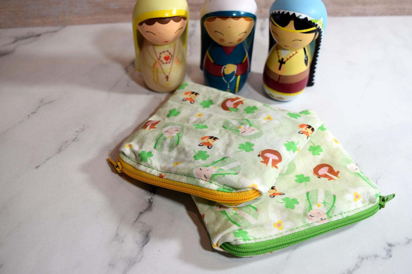 st brigid, catholic saint pouch, shining light dolls, catholic wallet, catholic girl gift, irish saint pouch