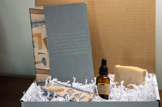 catholic man gift, catholic gift box for men, catholic man journal, catholic journal for men, catholic beard oil, 