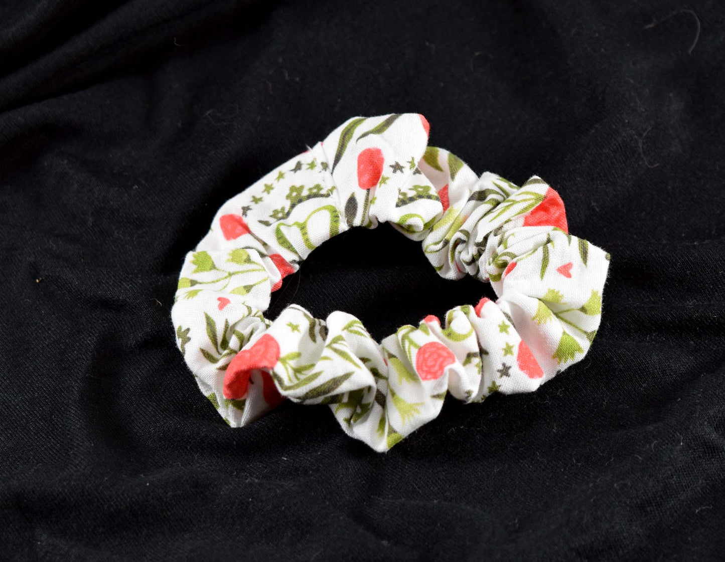 christmas scrunchie, catholic scrunchie, catholic hair, catholic women gift, catholic woman, salve regina scrunchie, salve regina