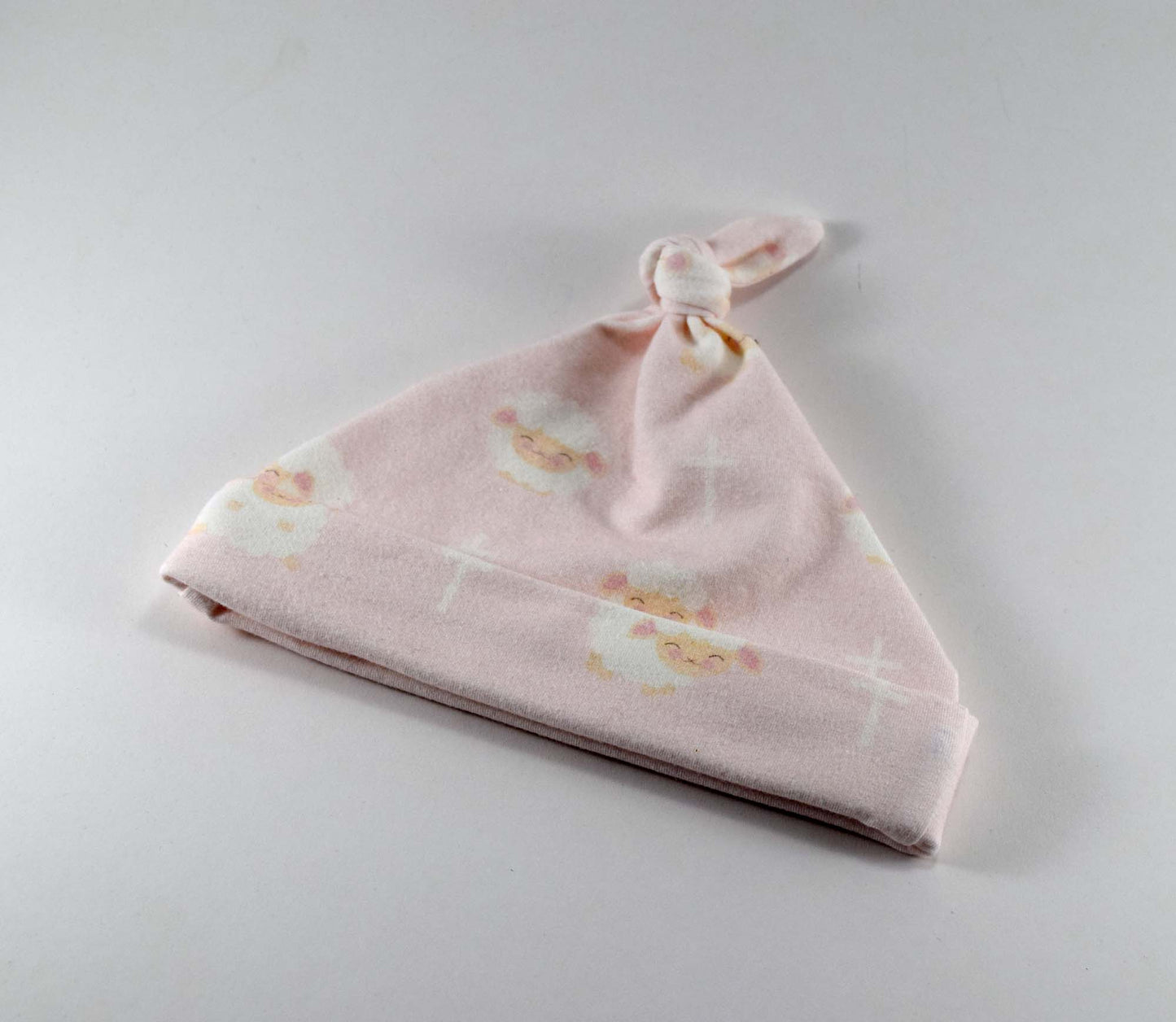 Pink Baby Sheep Top Knot Baby Hat - Joyful Mama Joyful Baby