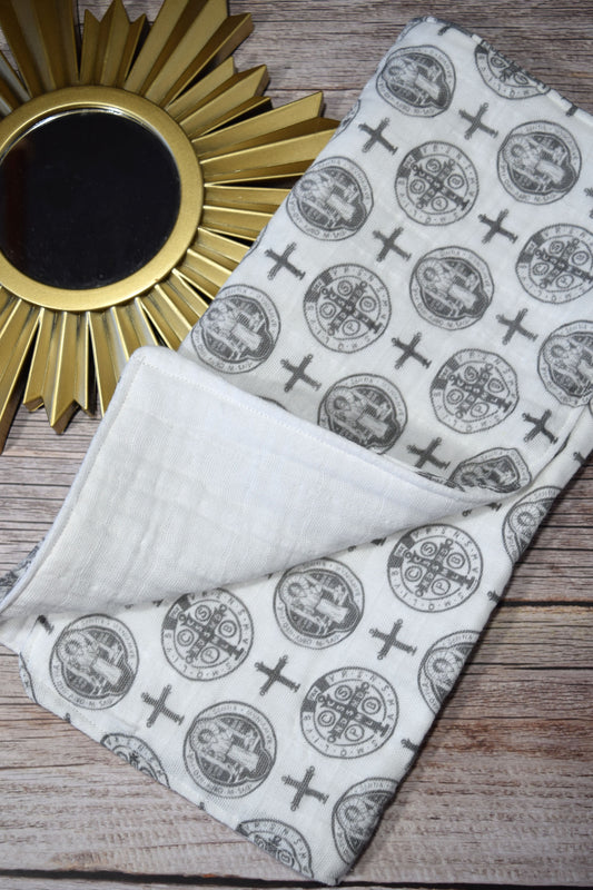 catholic baby burp cloth, catholic baby boy