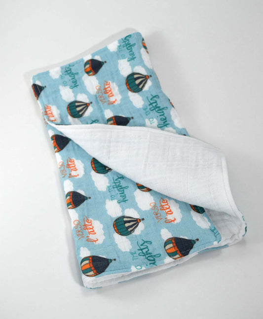 catholic baby gift, catholic burp cloth, verso l'alto