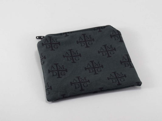 amdg, catholic zipper pouch, small catholic zipper pouch, small catholic wallet, for the glory of god