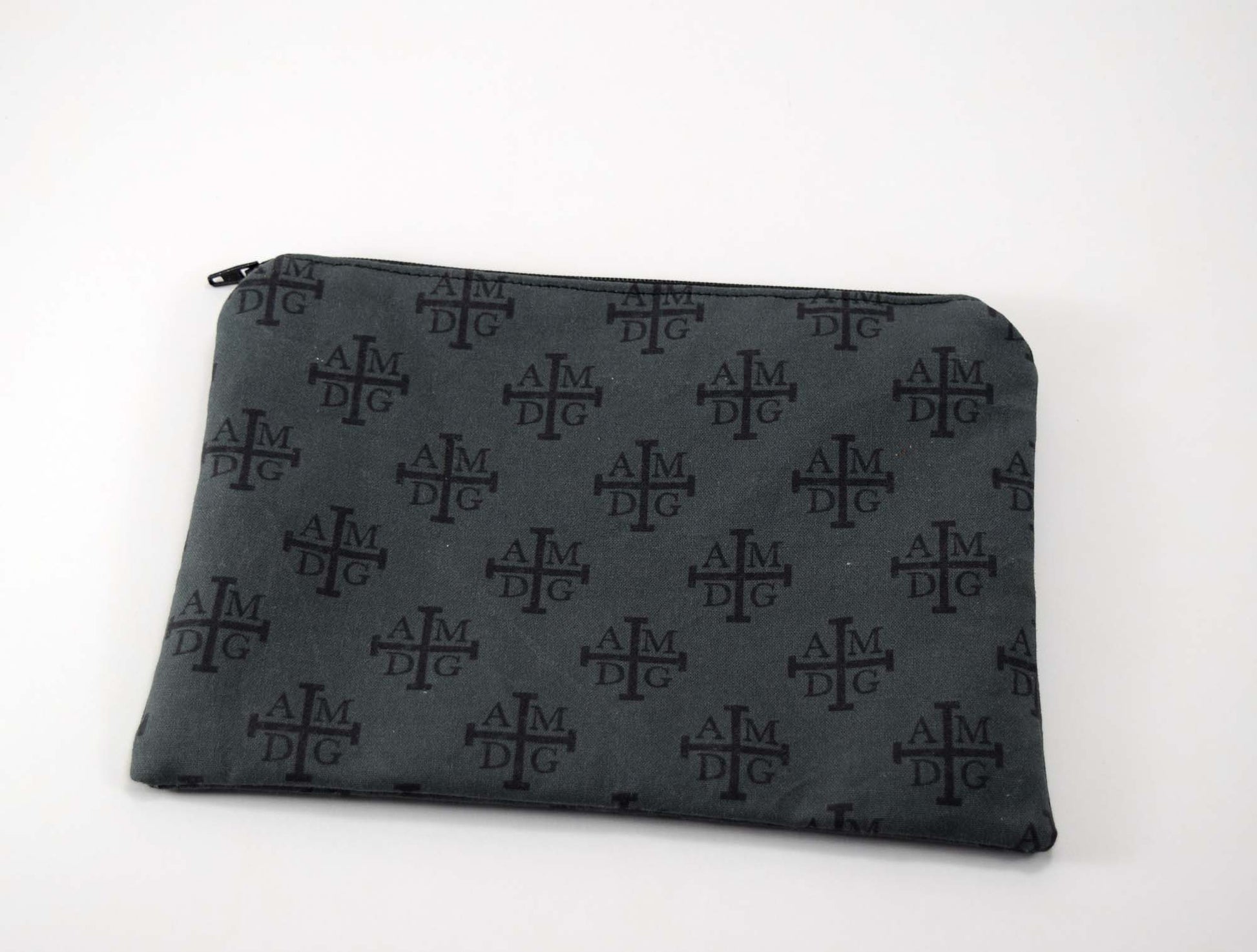 amdg, catholic zipper pouch, catholic bag