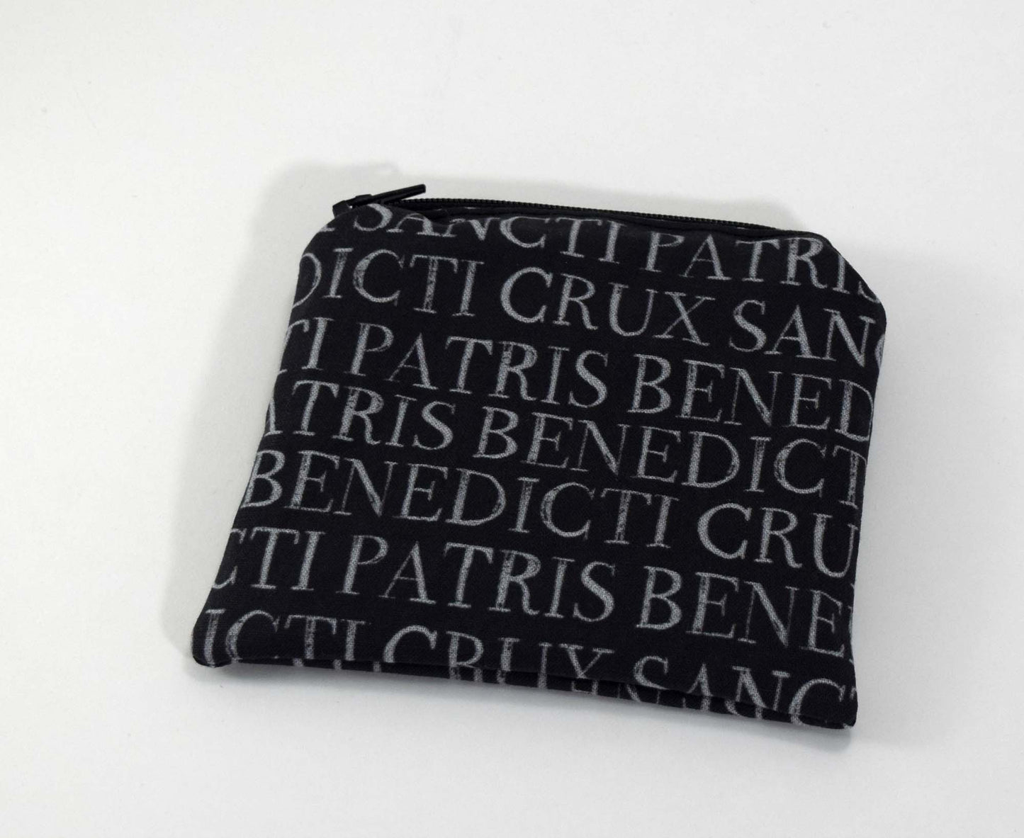st benedict pouch, rosary pouch, small catholic pouch, small catholic wallet, catholic gift for men